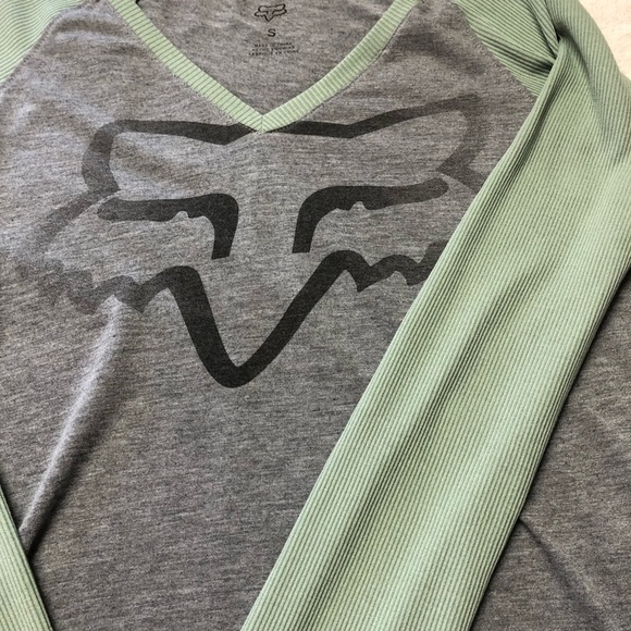 Fox Racing Long Sleeve Grey/Green Top NWOT Small - Picture 5 of 10